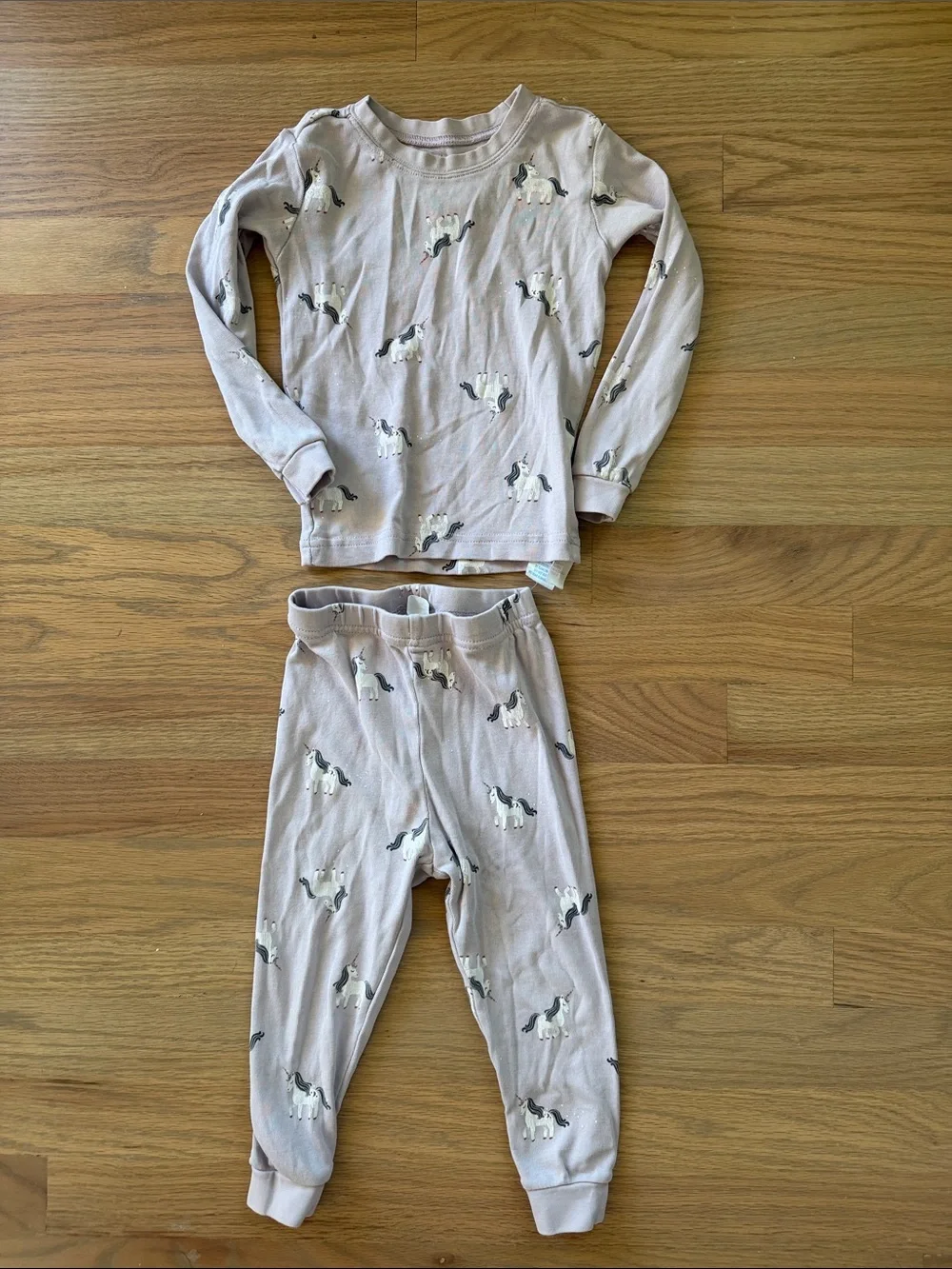 Petit Lem Light Mauve Unicorn Print Long Sleeve Pajama Set